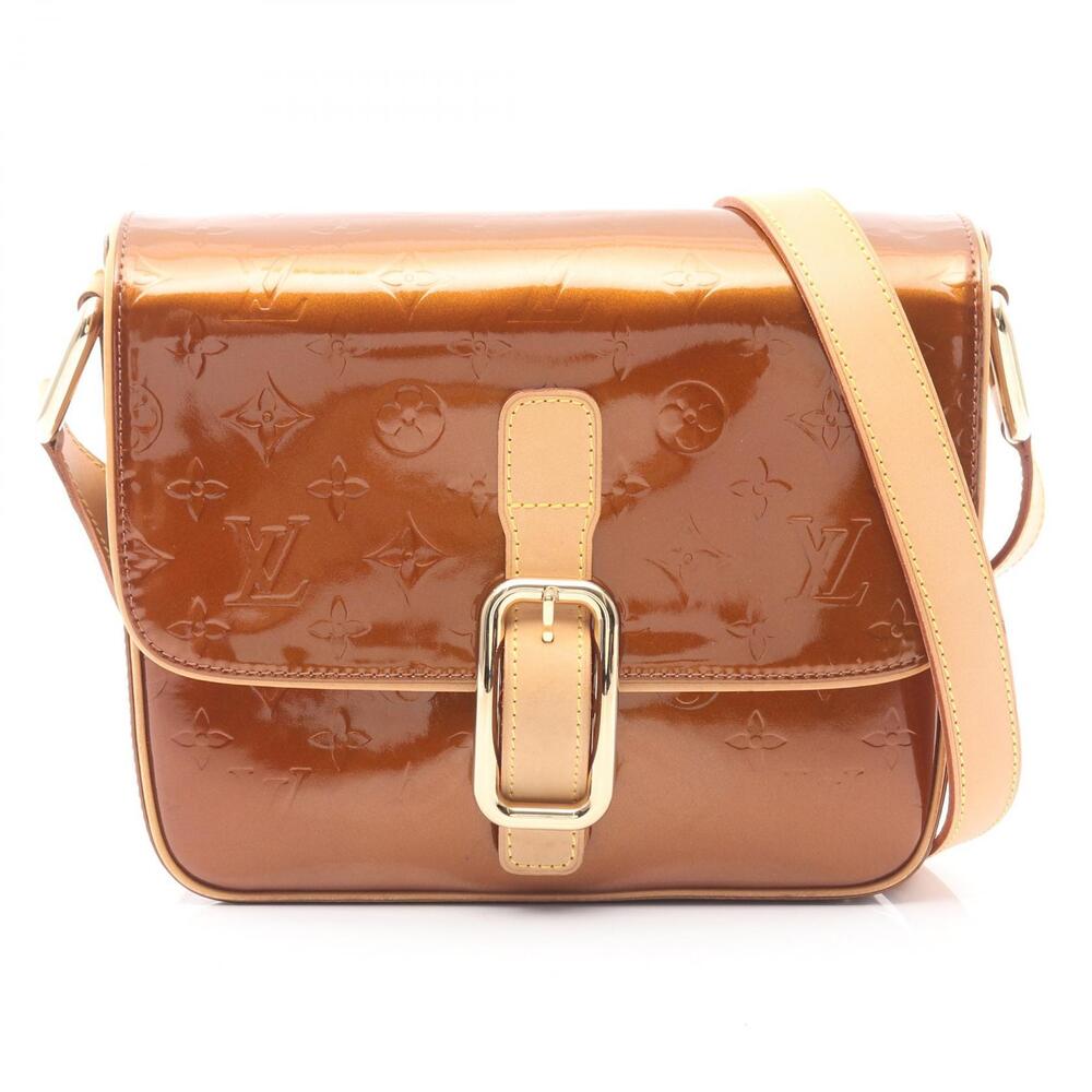Louis Vuitton Christie Shoulder Bag Leather Vernis Brown